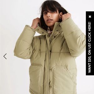HOLLAND QUILTED PUFFER PARKA L ASH GREEN